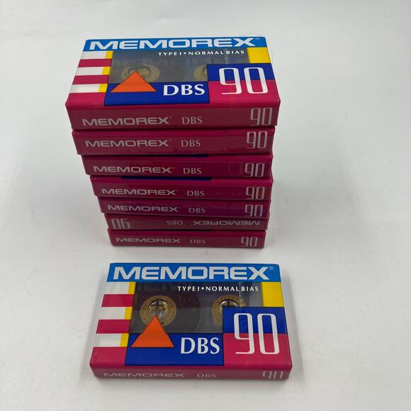NOS Memorex DBS 90 Cassette Tapes SEALED Type 1 Normal Bias 8 Blank Tapes - Picture 9 of 9